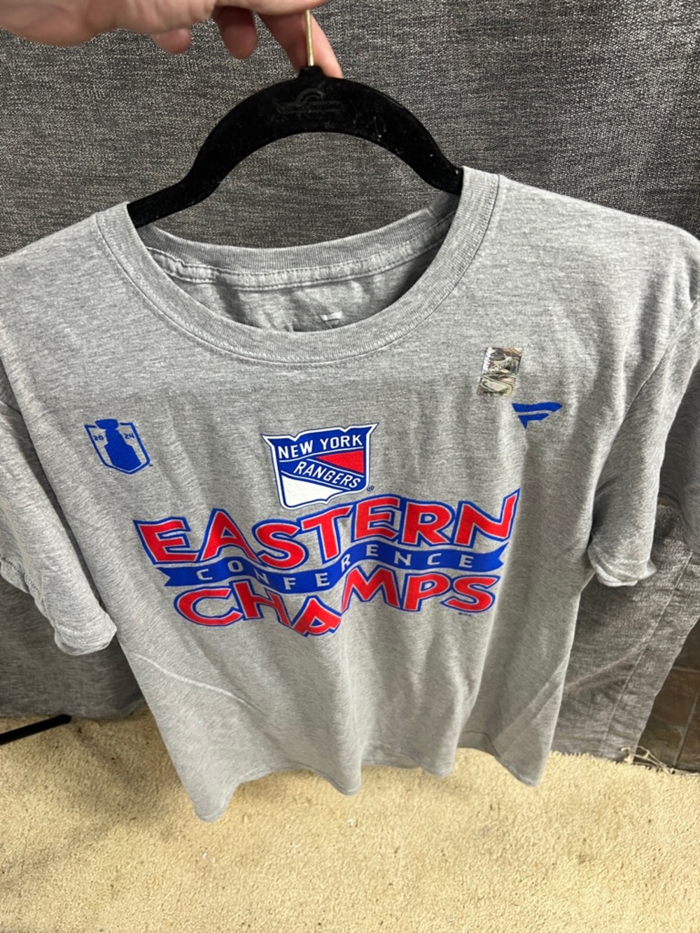New York Rangers Fanatics Grey Eastern Champs Graphic Tee